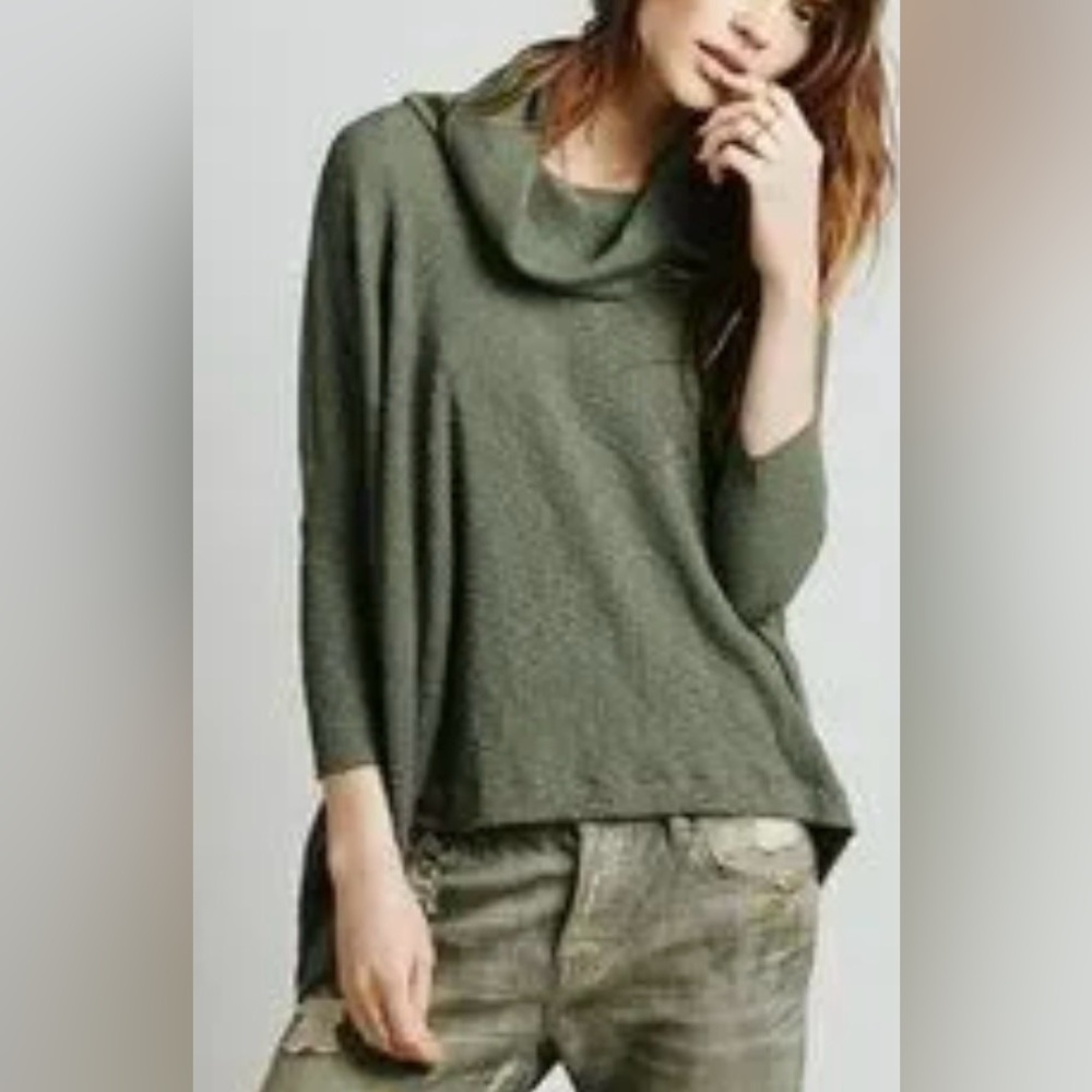 Women's Olive Green Cowlneck Sweater
